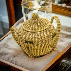 Vente d'usine artisanat indien naturel Khajur et Sabai herbe panier utilitaire fait main avec couvercle - Product Image 5