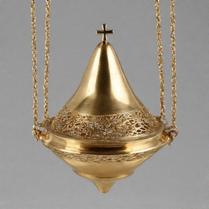 Quemador de incienso de iglesia tradicional SaintMist, incensario de Metal adornado con humo divino con cadena, pulido de latón Vintage para uso religioso - Product Image 2