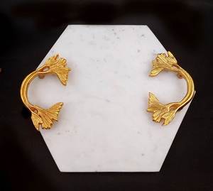 Plateau décoratif 2022 avec poignée en feuille d'or Plateau en marbre - Product Image 5