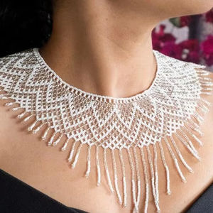 Collar de gargantilla de cuentas de cristal hecho a mano, joyería de moda de calidad premium - Product Image 3