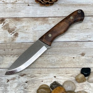 Couteau de camping à pointe tombante avec manche en bois, lame en acier inoxydable, bord droit, outil de survie en plein air, OEM - Product Image 3