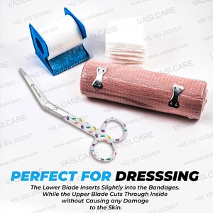 Vaslcare ผ้าพันแผลปลายทื่อลายลูกกวาดใบมีดชาร์ปแบบแมนนวลอุปกรณ์ทางการแพทย์ทำจากสเตนเลสสตีล - Product Image 2