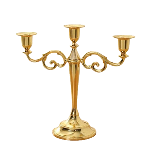 Candelabros pulidos de Metal de 2 brazos con diseño en relieve para decoración de eventos y fiestas en el hogar, tamaño Regular para compradores - Product Image 6
