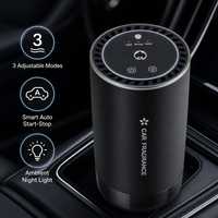 Diffuseur d'arômes pour voiture, porte-gobelet, désodorisant, 3 modes réglables, démarrage/arrêt automatique, réservoir d'huile visible, rechargeable par Type-C