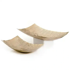 Set Of 2 <b>Chocolate</b> Dry Fruits Serving Platter In Gold Plated Aluminium Handmade Food Serving Tray Dish for <b>Ramadan</b> Serving Use - Product Image 4