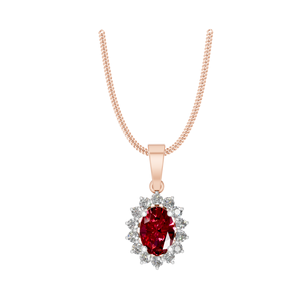 Collier pendentif Halo en diamant de laboratoire de luxe en or massif 14K taille ovale breloque personnalisée bijoux fins pour femmes certifiés IGI - Product Image 3