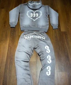 ชุดวอร์มผู้ชายแบบมีฮู้ด ลายพิมพ์ด้านหน้า ประดับคริสตัล ระบายอากาศ กันลม ผ้าฟลีซ สไตล์สตรีทแวร์ ลุคสปอร์ต 100% - Product Image 2