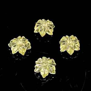 Flor de Cuarzo Limón Natural Tallada a Mano, Mini Amuleto de Flor de 12 mm - Product Image 1