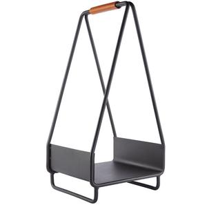 Soporte de Leña para Chimenea Eléctrica, Metálico, para Exterior, con Recubrimiento de Polvo Negro, Moderno, para Almacenamiento de Leña - Product Image 3
