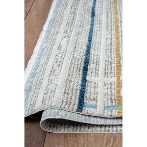Tapis d'intérieur multicolore moderne HL005 de Netline Home Depot, 100 % polyester, anti-peluches, facile à nettoyer, durable pour la chambre à coucher et le bureau - Product Image 4