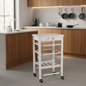 Chariot de rangement alimentaire blanc ARTURO par Arredamenti Italia - Product Image 3