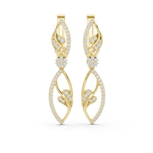 Pendientes colgantes redondos de moissanita con diseño de infinito en forma de 8, de plata de ley 925, con pavé de 88 piedras engastadas en punta. - Product Image 3