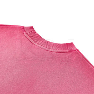 T-shirt tendance à manches courtes en coton tricoté doux et respirant, coupe oversize, écologique, séchage rapide, effet délavé soleil, pour usage quotidien - Product Image 4