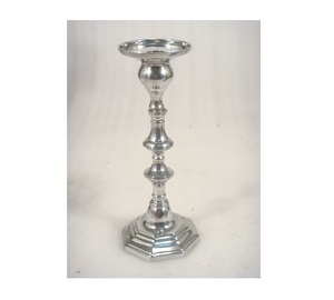 <b>Silver</b> Metal Pillar Candle Holder for Home Decor - Product Image 4