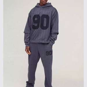 Chándal unisex con estampado de soplo de logotipo personalizado, chándal con logotipo de felpa francesa para hombre, chándales con logotipo bordado informal para hombre - Product Image 1