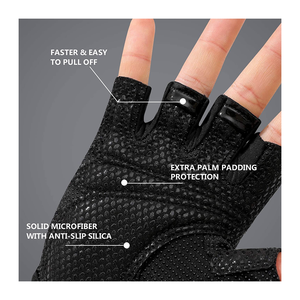 Venta caliente medio dedo culturismo Fitness ejercicio gimnasio guantes de levantamiento de pesas al mejor precio - Product Image 3