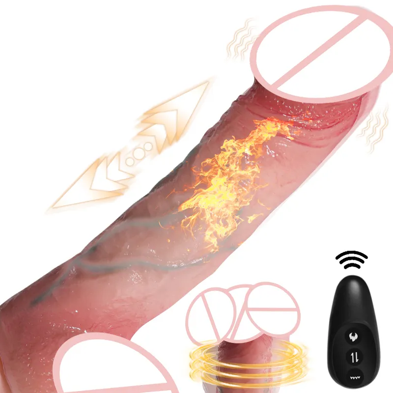 Mehrere Stufen Vibration Teleskop-Stick und Heizung geeignet für weibliche Masturbation Dildo Sex-Spielzeug für Frau Pene Consolador