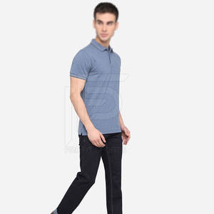 Diseño personalizado de los hombres para la camiseta del Polo de manga corta transpirable en el patrón sólido hecho en Pakistán-220 gramos de tela de color liso - Product Image 5