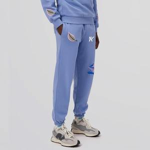 Venta al por mayor 360gsm Cómodo Unisex Jogger Pantalones Azul Claro Baggy Joggers Cordón-Ajustable Algodón Poliéster Fleece Sólido - Product Image 2