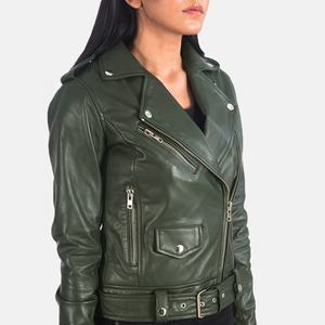 Veste en cuir véritable pour femmes à la mode, manteau d'extérieur élégant à manches longues, coupe chaude pour l'automne et l'hiver - Product Image 3