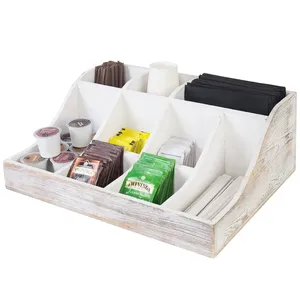 Caja de té hecha a mano de madera de alta calidad, soporte de bolsa de té duradero en forma cuadrada para cocina, hotel, hogar y oficina - Product Image 5