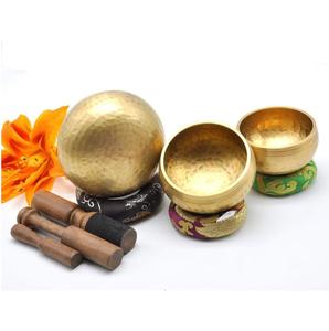 Bol chantant de yoga en laiton pur de taille moyenne noir antique Bols de forme ronde au design attrayant Artisanat en métal - Product Image 4