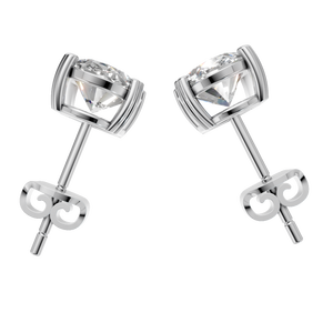 Pendientes de Botón de Moissanita Ovalada de 4 Quilates con Baño de Oro de 14K de Lujo para Mujer - Regalo de Aniversario de Bodas - Product Image 3
