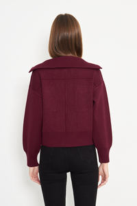 Abrigo corto informal para mujer, prendas de punto con cremallera de punto de acero, cómodo abrigo diario con cuello con capucha, Top elegante, comodidad sazonada - Product Image 5