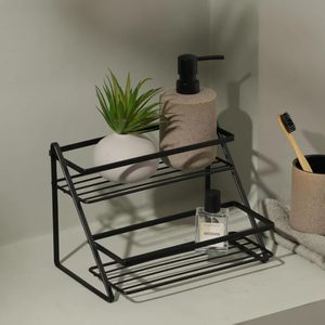 ชั้นเก็บของโลหะสไตล์อุตสาหกรรมชั้นวางจัดระเบียบเหล็กติดผนังสำหรับตกแต่งบ้านห้องครัวห้องน้ำห้องนั่งเล่น - Product Image 6