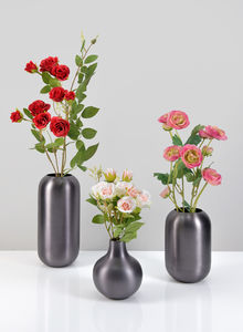 Florero de metal de hierro hecho a mano en color gris costero para decoración de mesa de hogar y oficina jarrón de forma cilíndrica acogedor - Product Image 3