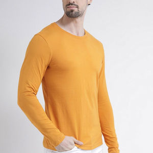 T-shirt à manches longues en tricot uni pour homme, décontracté, personnalisé, 100% coton, séchage rapide, haute qualité, respirant, couleur unie, 180g, vente en gros - Product Image 5