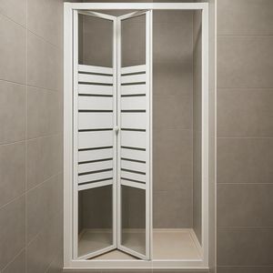 Cristallo temprato bianco profilo doccia porta soffietto libro formato 86-90xh190 cm serigrafia... - Product Image 2