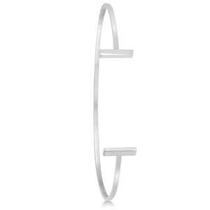 9K White Gold T-Shape Cuff <b>Bangle</b> <b>Bracelet</b> <b>Fashionable</b> Jewelry Accessory - Product Image 2