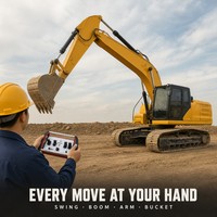 Excavatrice sur chenilles d'occasion C350 en bon état, godet de 3,2 m³ avec télécommande sans fil pour travaux de terrassement lourds