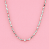 Collier chaîne à maillons en or véritable 22 carats pour femme, style vintage, 48 cm, pour fiançailles, mariage, anniversaire et soirée