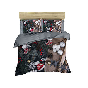 Juego de Funda Nórdica Navideña Clásica y Festiva, Ropa de Cama de Algodón Ranforce para el Hogar, Impresión Digital Doble, Elegante Ropa de Cama Navideña - Product Image 4