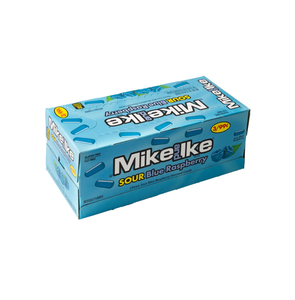 Mike and Ike Blue Raspberry <b>Sour</b> Chewy Candy 24x0.78oz 22g Individually Sealed Bags With Corn Syrup And Modified Food Starch - Product Image 1