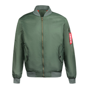 ... Chaqueta bomber ligera para hombre, tela transpirable, cierre frontal con cremallera completa, perfecta para ropa informal y aventuras al aire libre - Product Image 3