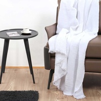 Plaid en coton mousseline tissé sur mesure pour la décoration intérieure, couvertures douces en jacquard pour canapé, lit, salon, chambre à coucher, vente en gros