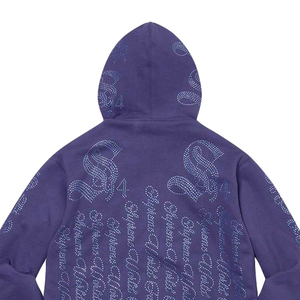 Vente en gros de streetwear Sweat à capuche zippé avec strass et logo personnalisé Sweats à capuche en strass unisexes pour hommes - Product Image 3