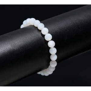 100% Natural Blue Lace Agate 8 mm Beaded Round <b>Bracelet</b> 7 Inches <b>Ball</b>-shaped for Gift - Product Image 3