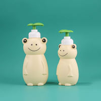 Botella de Plástico PE con Forma de Oso de Dibujos Animados Personalizada, para Champú/Gel de Baño para Niños, con Bomba Dosificadora, Estampado en Caliente Unalilia, Venta Caliente