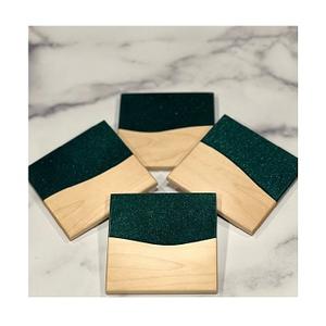 2024 Arrival Wholesale Epoxy Resin & Wood Coasters Splicing Wooden <b>Placemat</b> Wood Tea Coffee <b>Round</b> Square Cup Server <b>Placemats</b> - Product Image 1