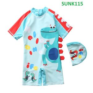 Ensemble de bain de qualité supérieure pour garçons, motif requin de dessin animé, slip de bain UPF 50+, imperméable, en Spandex/Nylon, antibactérien, OEM - Product Image 5