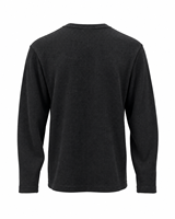 Chemise thermique à manches longues noire pour homme, motif gaufré, imprimé graphique, style streetwear, vente en gros, fabricant et fournisseur de vêtements