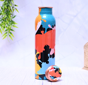 Advantage Crafts Bouteille d'eau en cuivre avec bouteille d'eau imprimée en émail de couleur différente Prix bon marché - Product Image 1