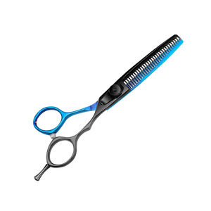 Soins de beauté ciseaux amincissants de barbier 6.5 pouces lames tranchantes 30 dents ciseaux amincissants avec vis réglable noire - Product Image 2