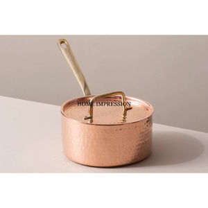 Utensilios de cocina, olla caliente de Metal con acabado de cobre multifuncional con tapa para servir cazuela de cocina para hoteles, suministros para restaurantes - Product Image 5