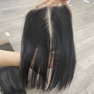 Cheveux péruviens naturels avec fermeture sans bordure, partie centrale, 5x5, lisses, transparents, 5x5 - Product Image 4