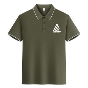 Polo de manga corta sin costuras de seda de hielo de alta calidad para hombre, camiseta informal de negocios de verano, camiseta Polo - Product Image 6